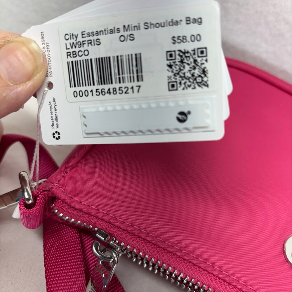 Lululemon City Essentials Mini Shoulder Bag O/S Raspberry Culture Pink Nylon